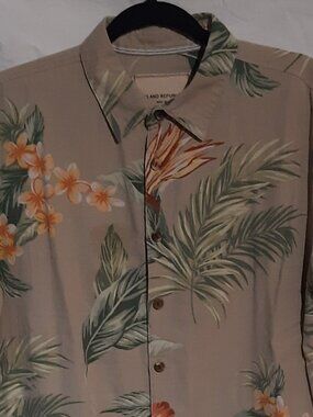 Island Republic Silk Hawaiian Shirt, Men's XL